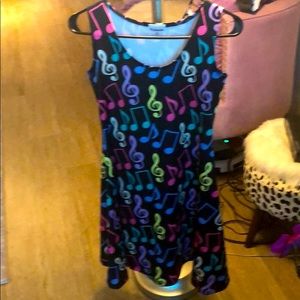 Music note print a line dress